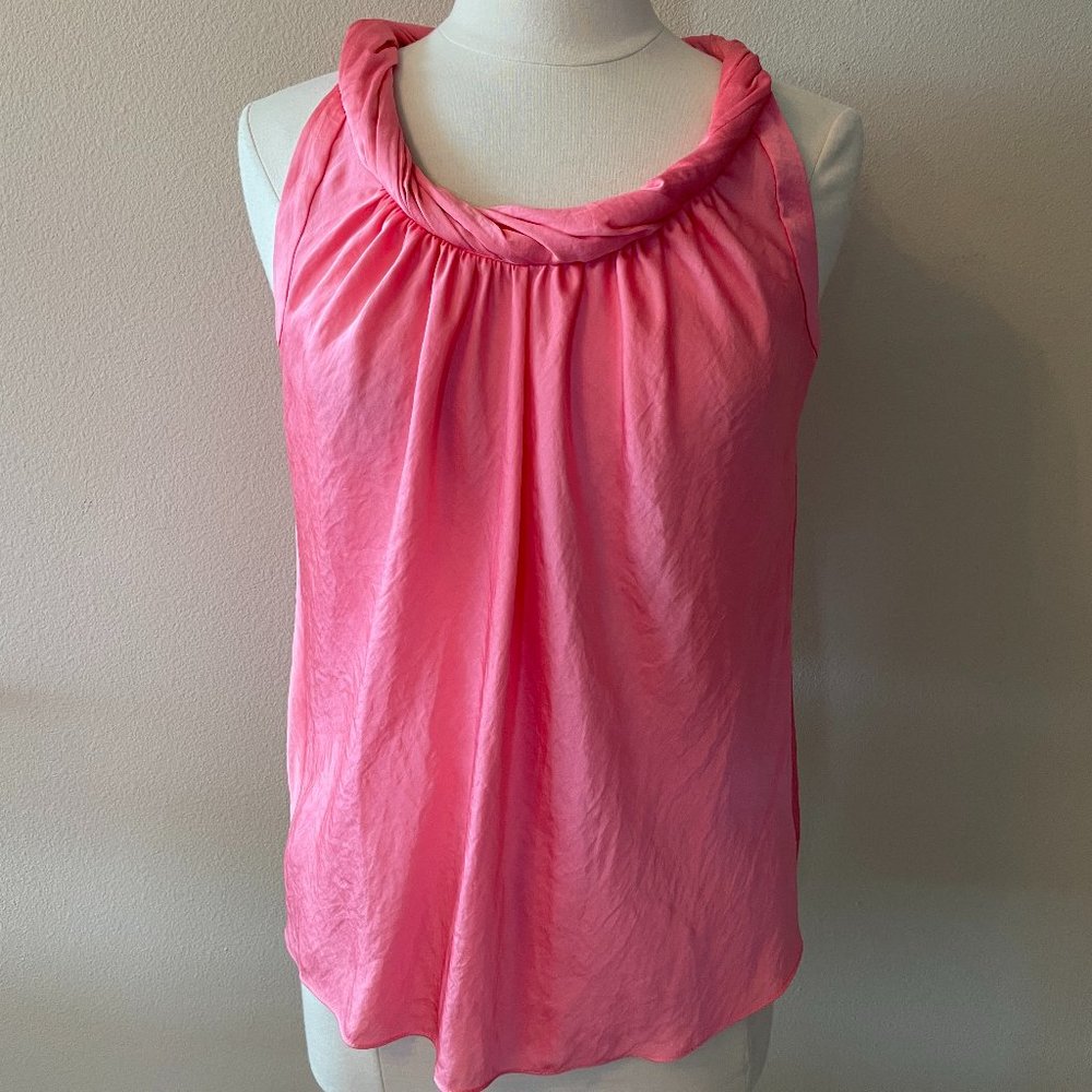 Talbots size 8 coral silk-like bias cut summer dressy tank/blouse new with tags